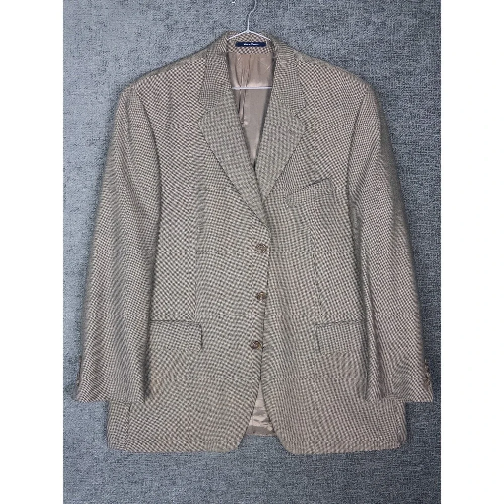 VTG Ralph Lauren Blazer Mens 46T Brown Business Academia 3‎ Button 100% Wool